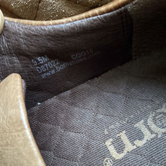 Born SOTO Brown Leather Suede Casual Quilted Lace up Sneakers Shoes - Picture 10 of 14